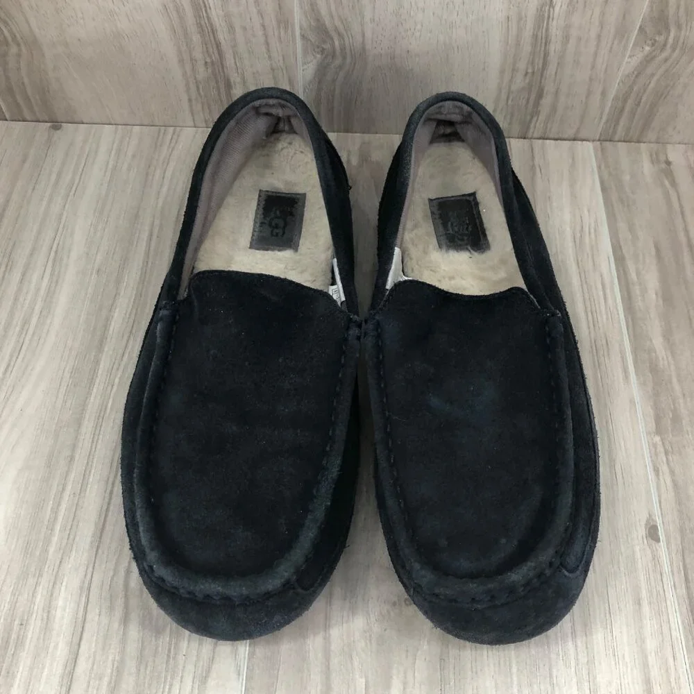 Ugg Slippers Mens 10 Alder Blue Suede Slip On Shoes